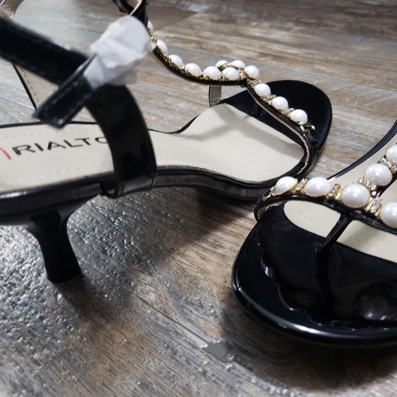 Rialto black heels with gold white details - Picture 3 of 7